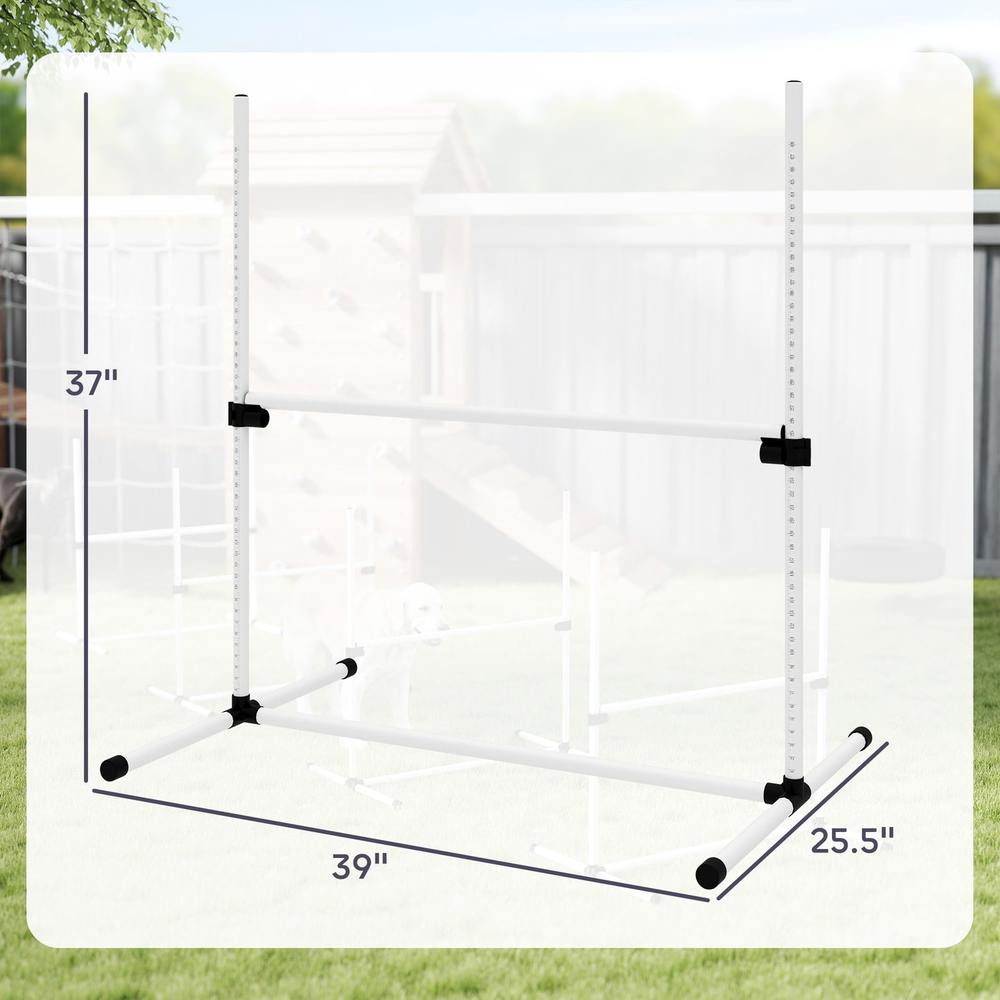 Dog Agility Training Equipment Set with Adjustable Height Jumps & Carry Bag