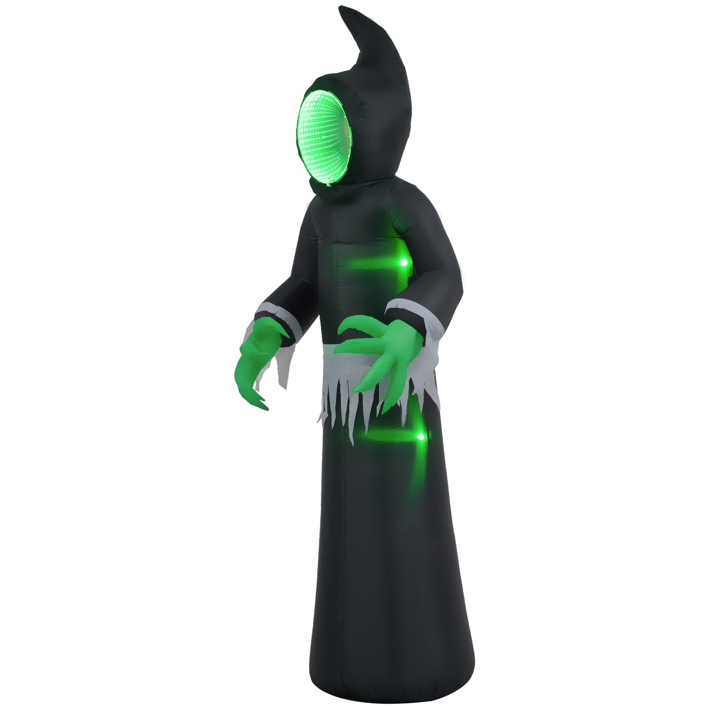 8ft Inflatable Halloween Ghost with LED Lights for Outdoor Display