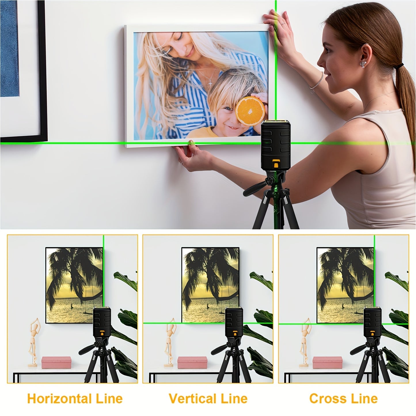 Laser Level 100Ft Self-Leveling Cross Line Green Beam with Magnetic Base