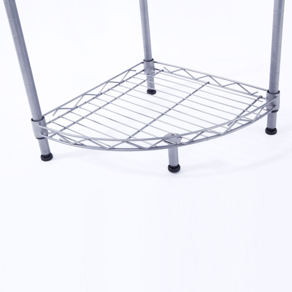4-Tier Metal Wire Shelving Rack - Silver Storage Unit for Home