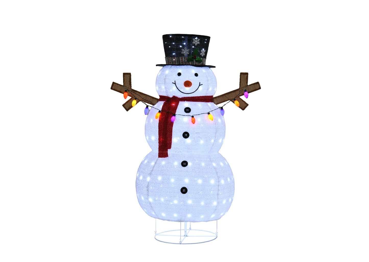 Plush Lantern Snowman with Warm LED Lights for Christmas Decor