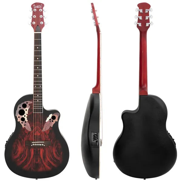 41-Inch Full-Size Cutaway Acoustic-Electric Guitar - Sunset Red
