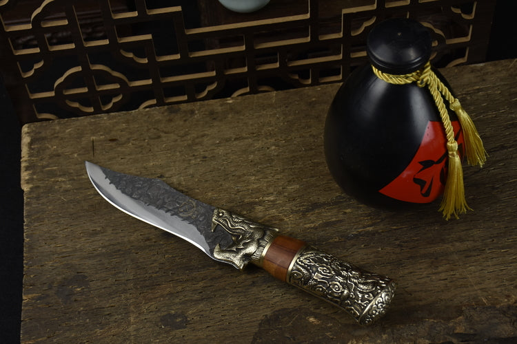 Bone Knife with Rosewood Handle - 14cm Blade for Kitchen Use