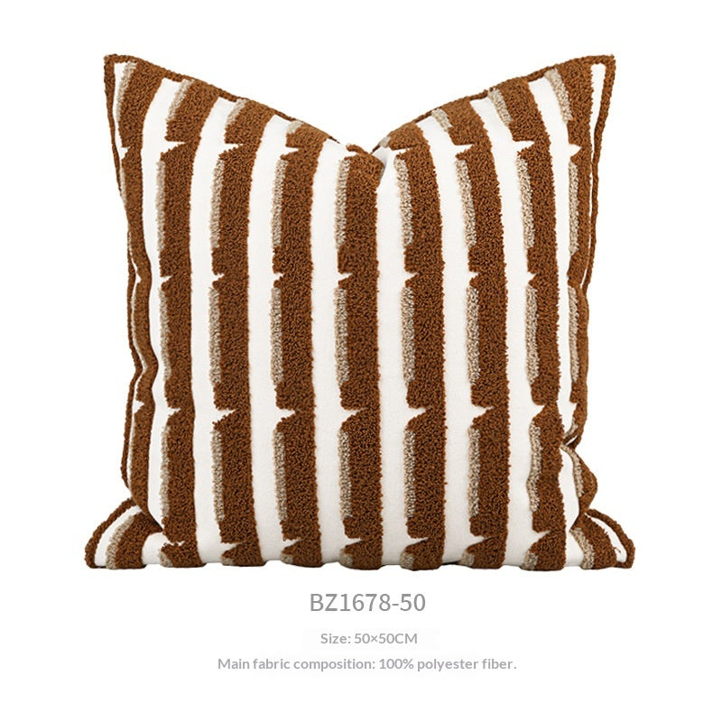 Mid-Century Modern Throw Pillow - Brown and Coffee Decorative Cushion