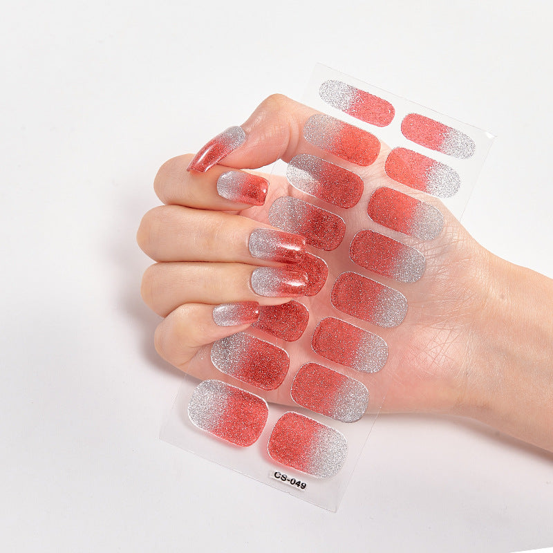 Gradient Onion Powder Nail Sticker Kit Tearable Color Nail Art Set for Manicure