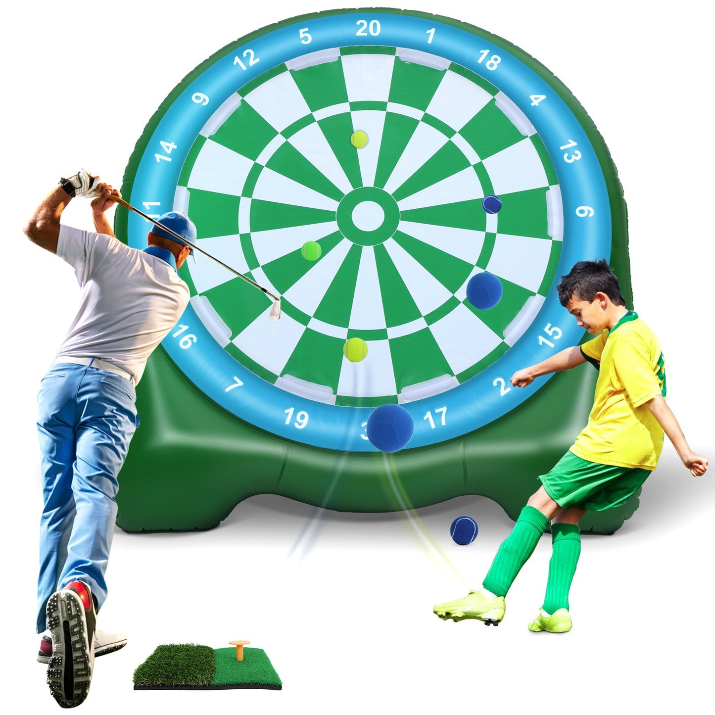 Golf Training Mat - 5x4ft Anti-Slip Hitting Turf for Indoor/Outdoor Practice