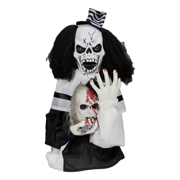 1.8ft Sound-Activated Scary Clown Decoration for Halloween
