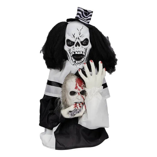 1.8ft Sound-Activated Scary Clown Decoration for Halloween