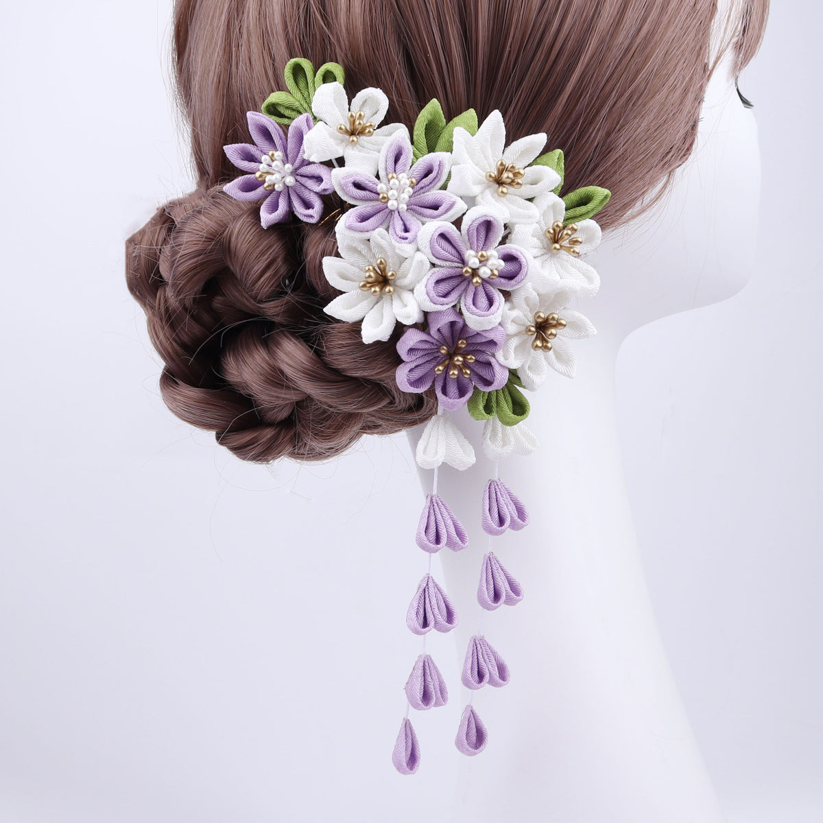 Floral Hair Comb Set - Japanese Style