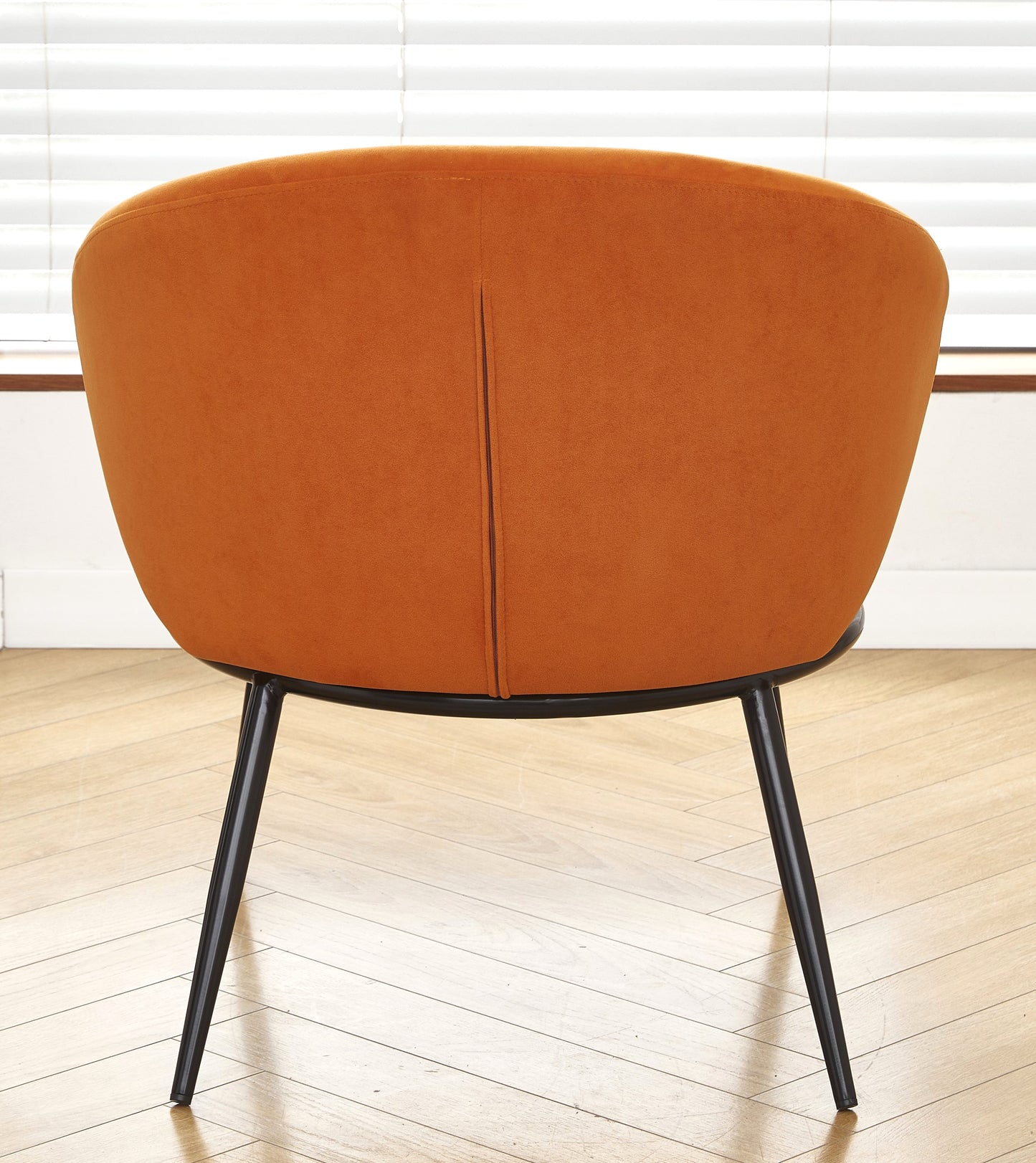 Round Velvet Accent Chair, Mid-Century Modern Upholstered Armchair