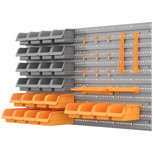 Wall Mounted Pegboard Tool Organizer Rack Kit - 44 Pieces for Garage & Workshop