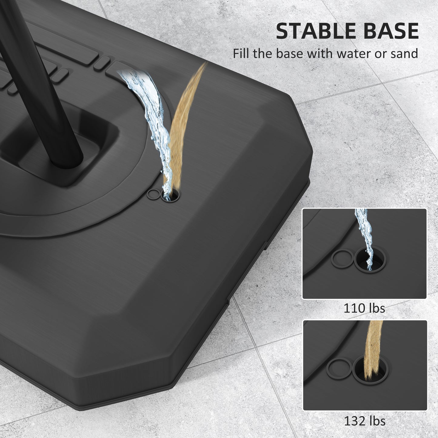 Adjustable Basketball Stand with 44" Backboard & Ball Return System