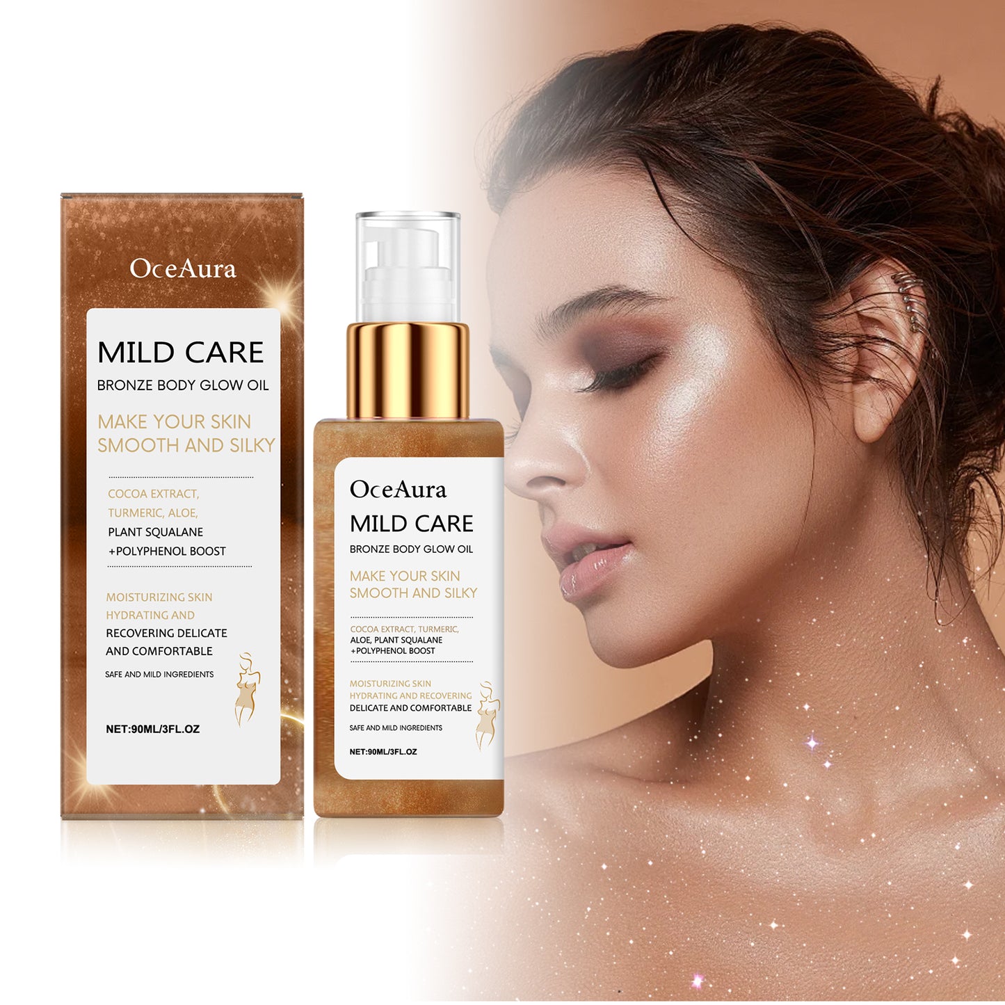 Antique Bronze Shimmer Body Oil - Waterproof Moisturizing Highlighter