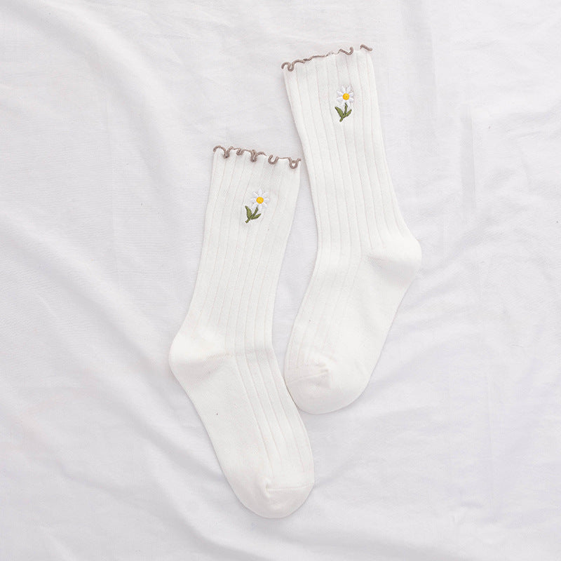 Women's Autumn Winter Breathable Solid Color Socks - One Size