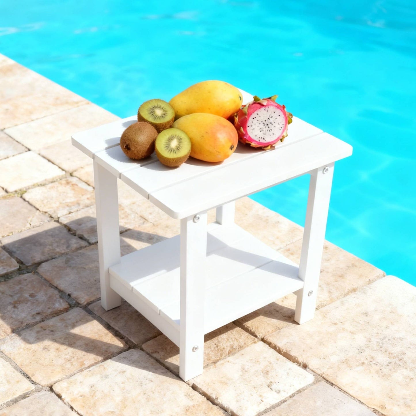 Stylish Side Table Perfect For Outdoor Yard Togethers Snacks & Cozy