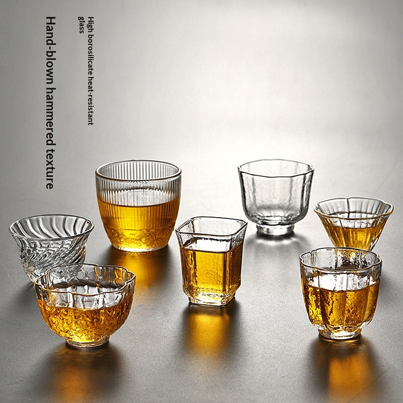 Tea-Boiling Glass Teacup with Kung Fu Style, Small Transparent Drinking Cup
