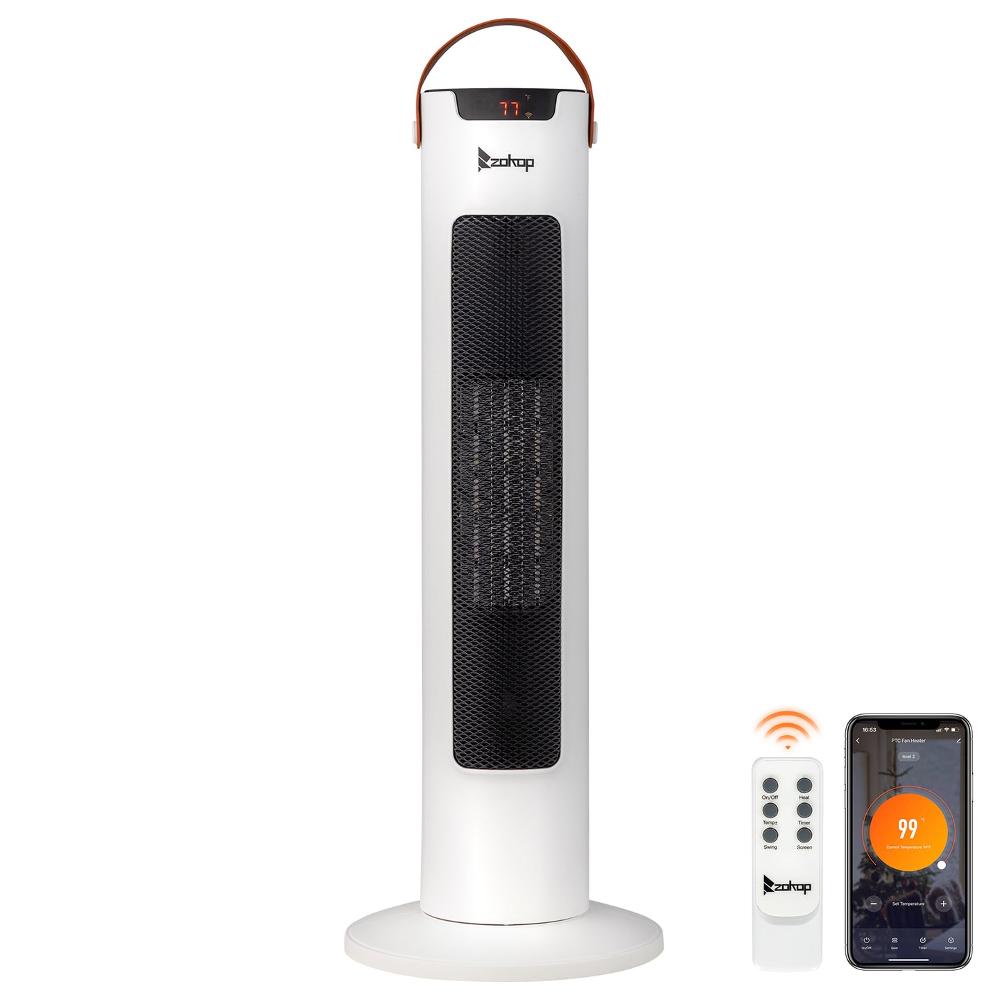 24-Inch Tower Space Heater 1500W WiFi App & Remote Control Thermostat