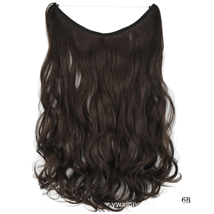 Seamless Hair Extension Wig Set for Women - High-Temperature Fiber, Multiple Colors