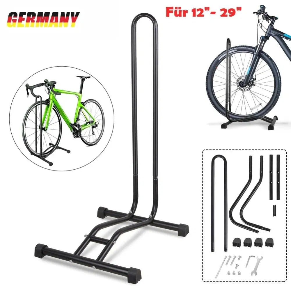 Bike Floor Stand for 12-29 Inch Bikes - Portable Bicycle Parking Rack