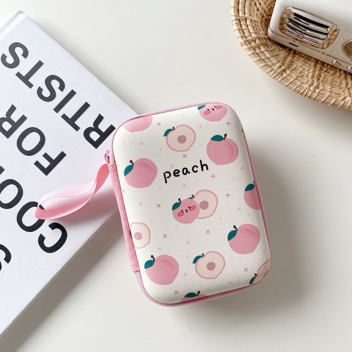 Large Cartoon Fruit Rectangle Earphone Organizer Bag - Unisex Storage Pouch
