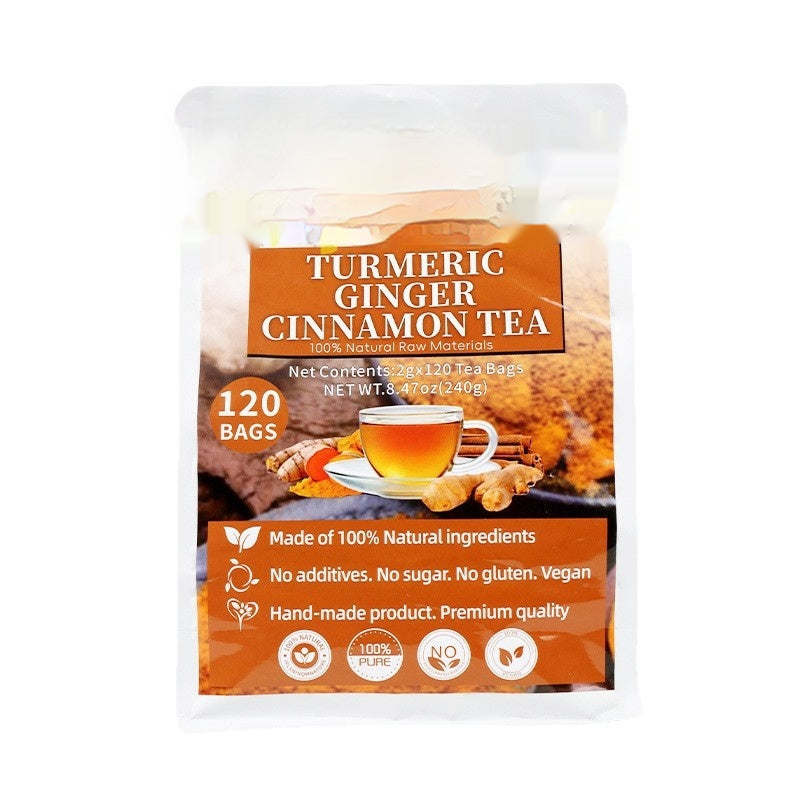 Turmeric Ginger Cinnamon Tea Bags - Sugar-Free Herbal Tea, 120 Sachets