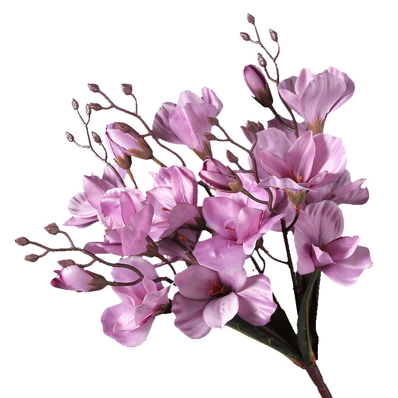 Artificial Magnolia Flower Bouquet - Fake Home Decor Flowers for Indoor & Photography