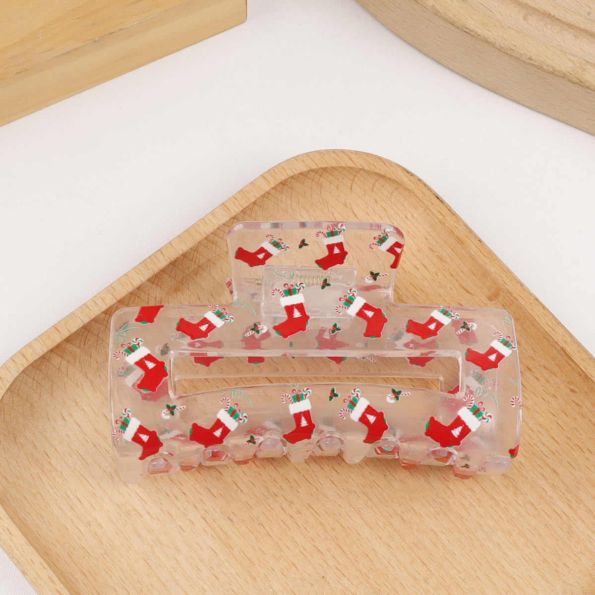 Festive Hair Clip - Christmas Patterned Shark Design