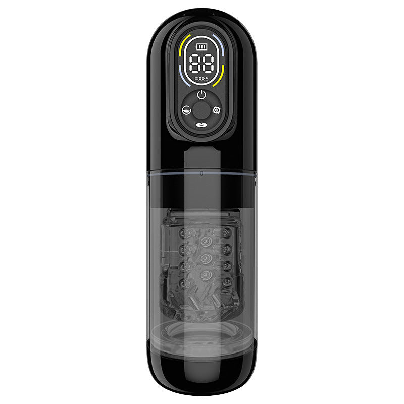 Adult Water Bath Toy with Rotating Vibration and Sucking Function, Retractable Design
