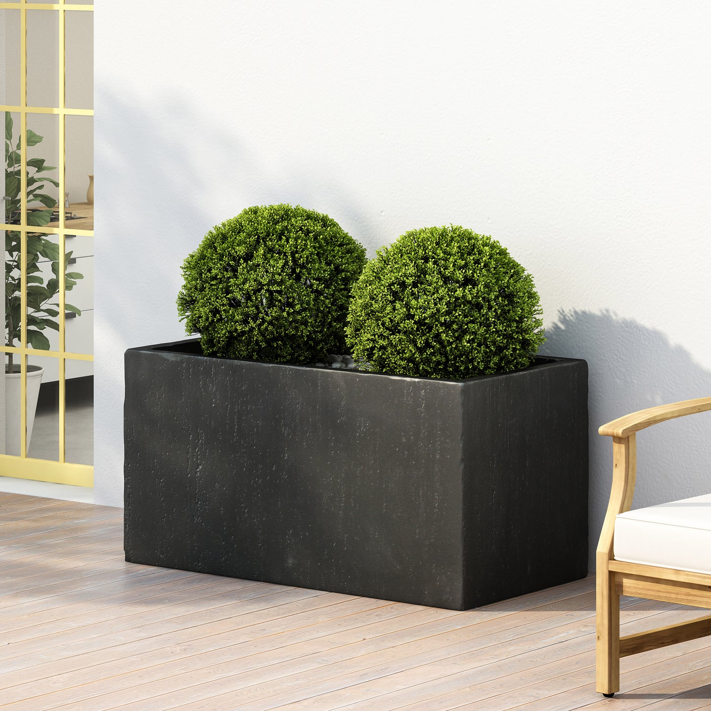 OUTDOOR LARGE SQUARE MGO PLANTER 35L