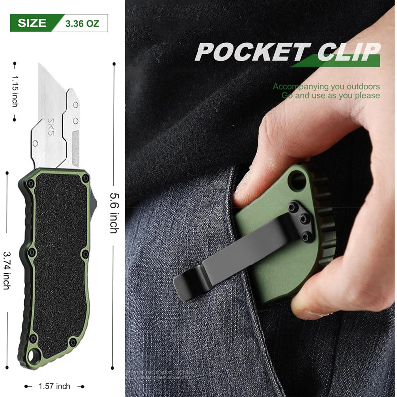 Retractable Multi-Purpose Knife with 5 Spare Blades - EDC Tool
