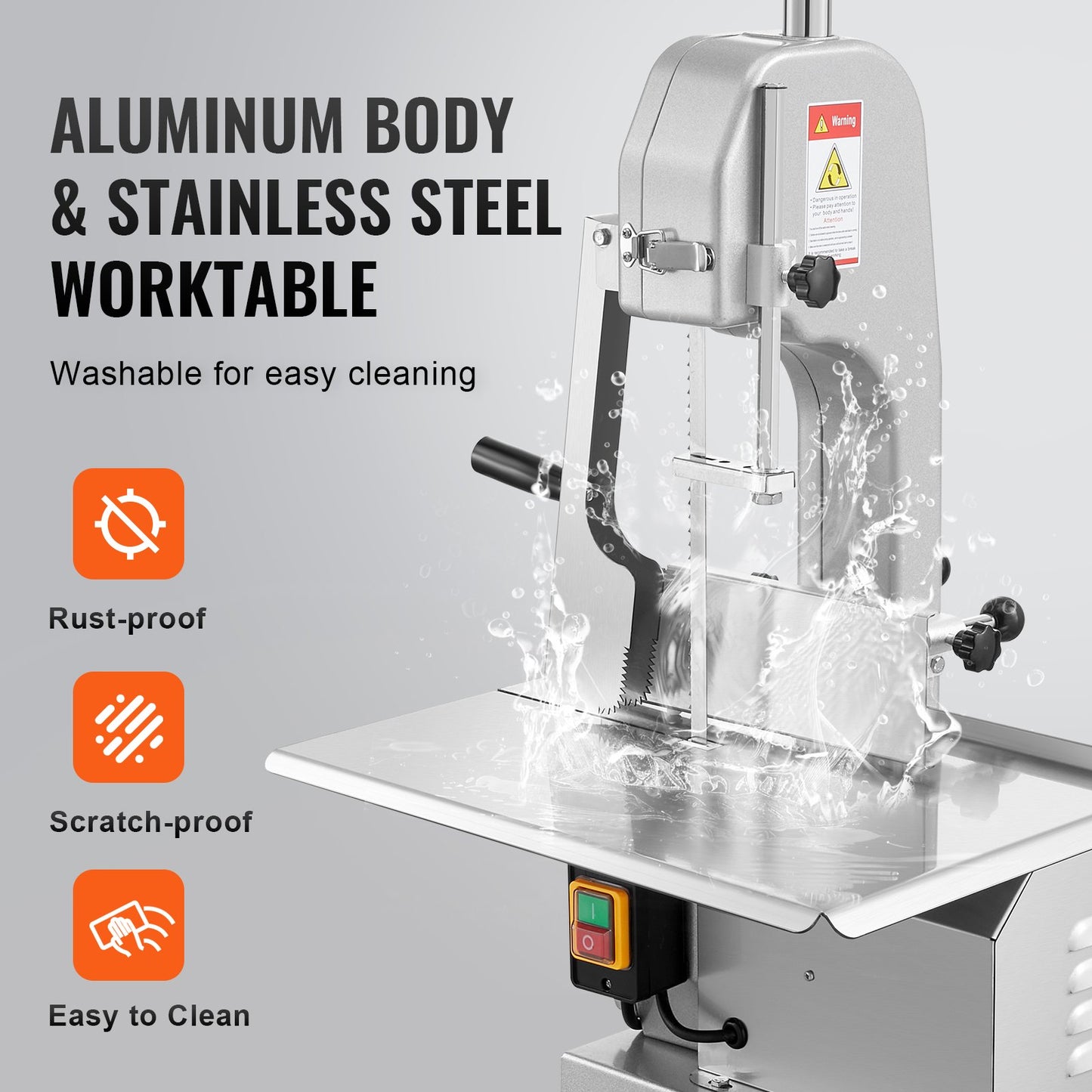 650W Commercial Stainless Steel Meat Bone Saw with Adjustable Thickness
