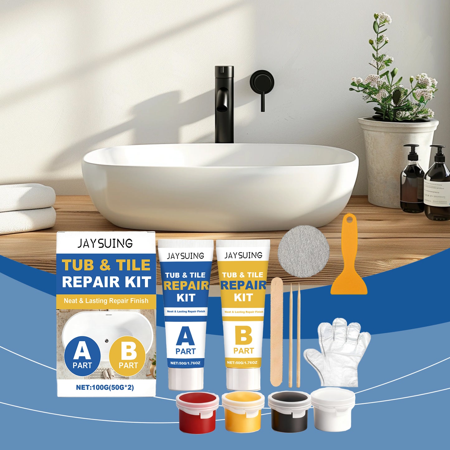 Ceramic Tile Repair Kit for Wall and Floor Tile Rejuvenation