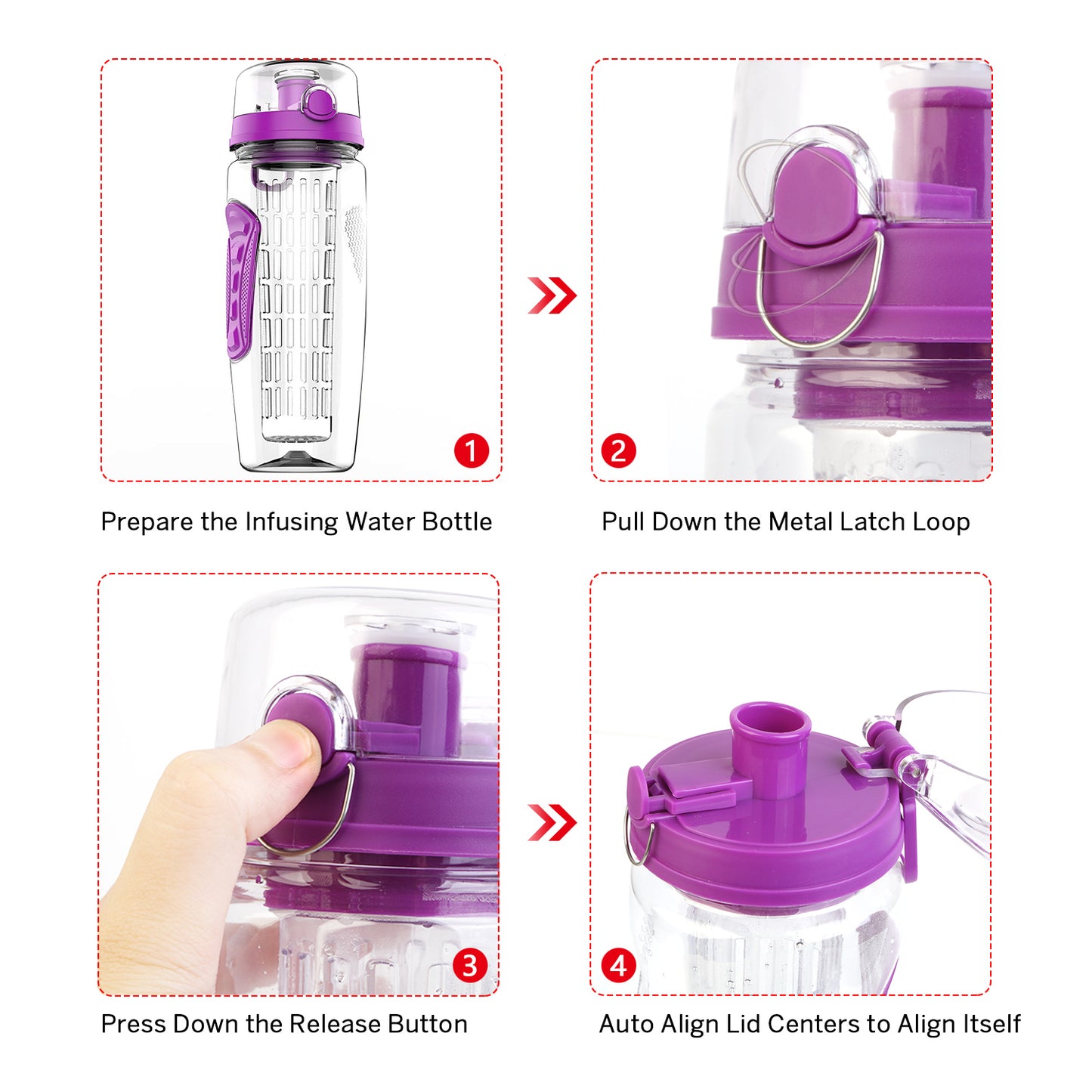 Fruit Infuser Water Bottle - 32oz Portable Juice Shaker
