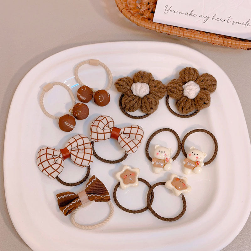 Soft Fabric Hair Ties Set For Girls - Ponytail & Bun Styling