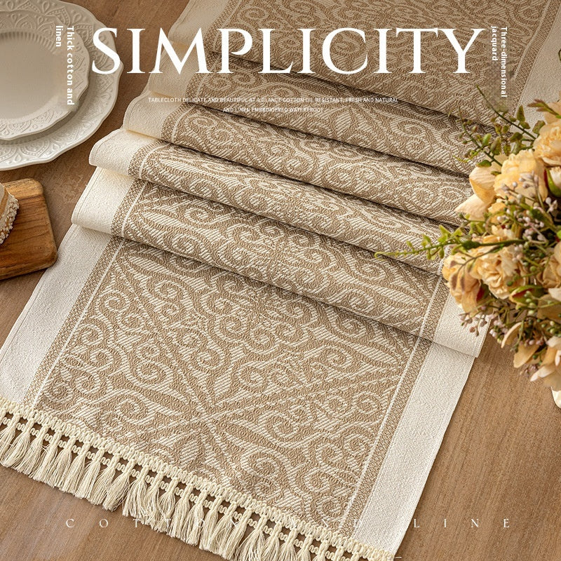 Cotton Linen Dining Tablecloth for Kitchen & Dining - Long Size
