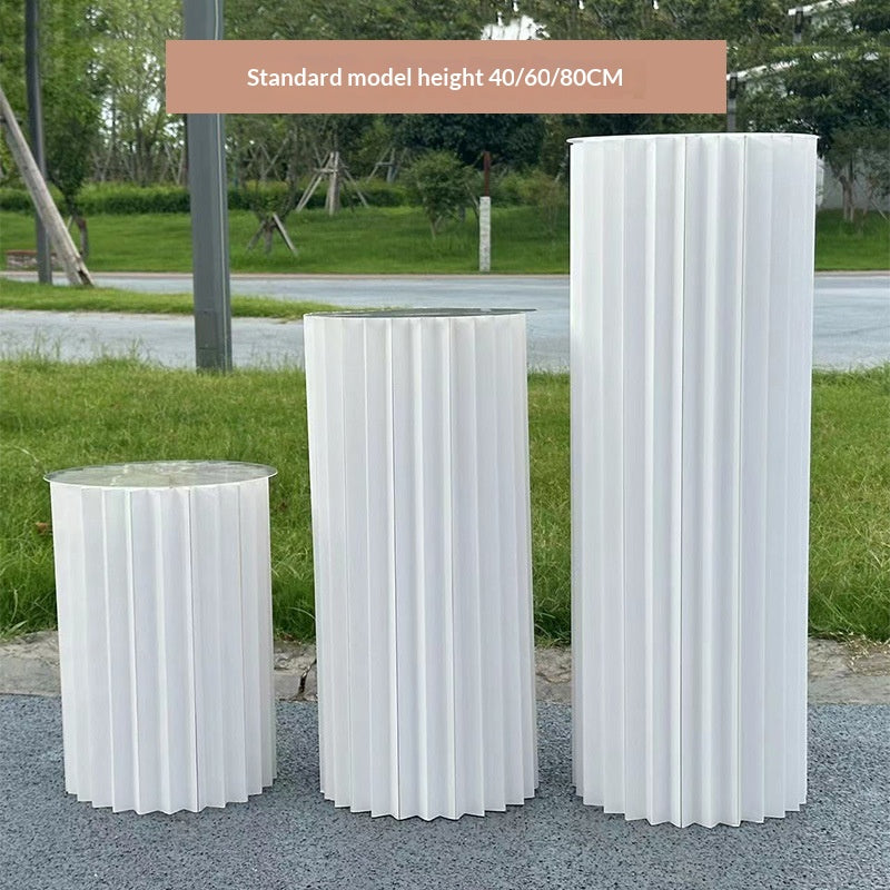 Wedding Cylindrical Dessert Table Stand - Folding 30cm Diameter, Small 3-Piece Set