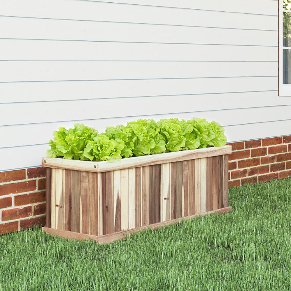 Natural Acacia Wood Raised Garden Bed Planter Box - 36" x 12"