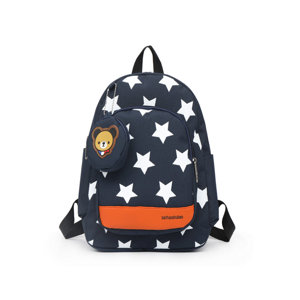 Lightweight Soccer Fan Backpack with Bear Coin Purse - Multi-Color