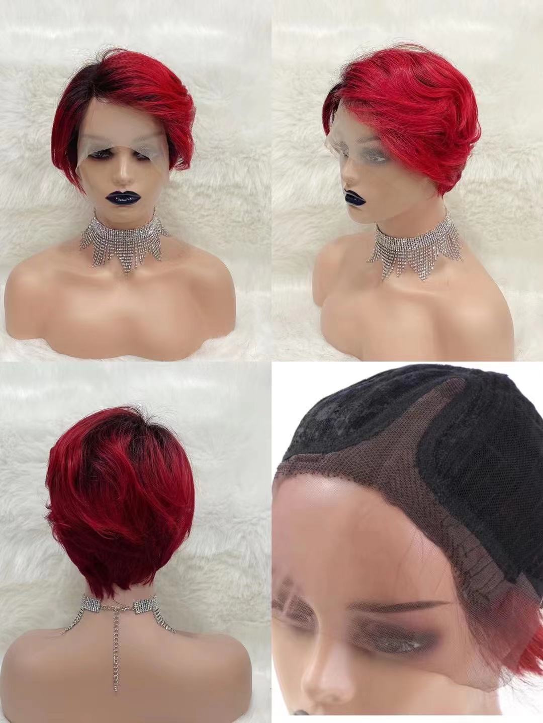 T-Shaped Bob Wig Human Hair - Heat Dyeable