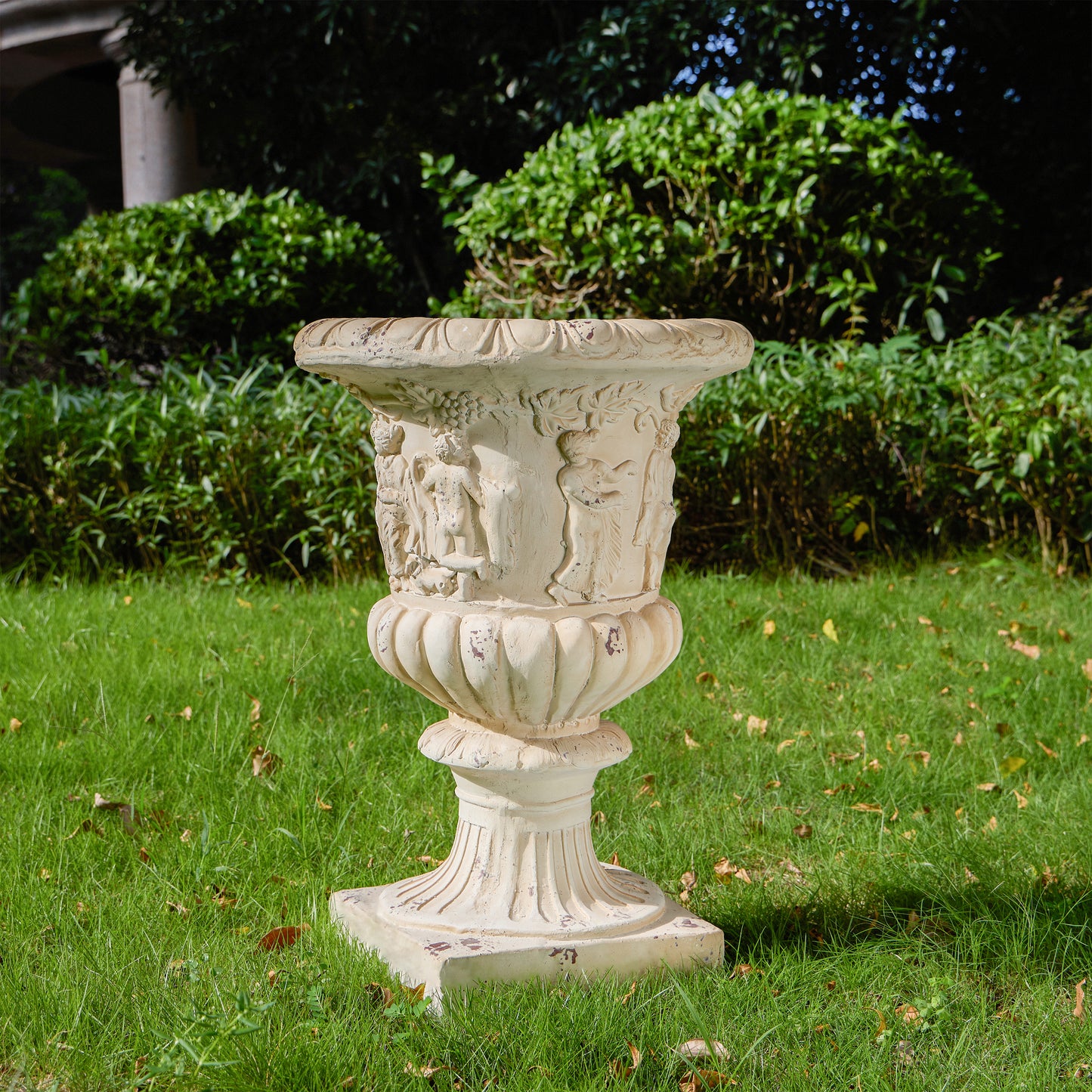 MGO Garden Urn, Antique White, 27 H