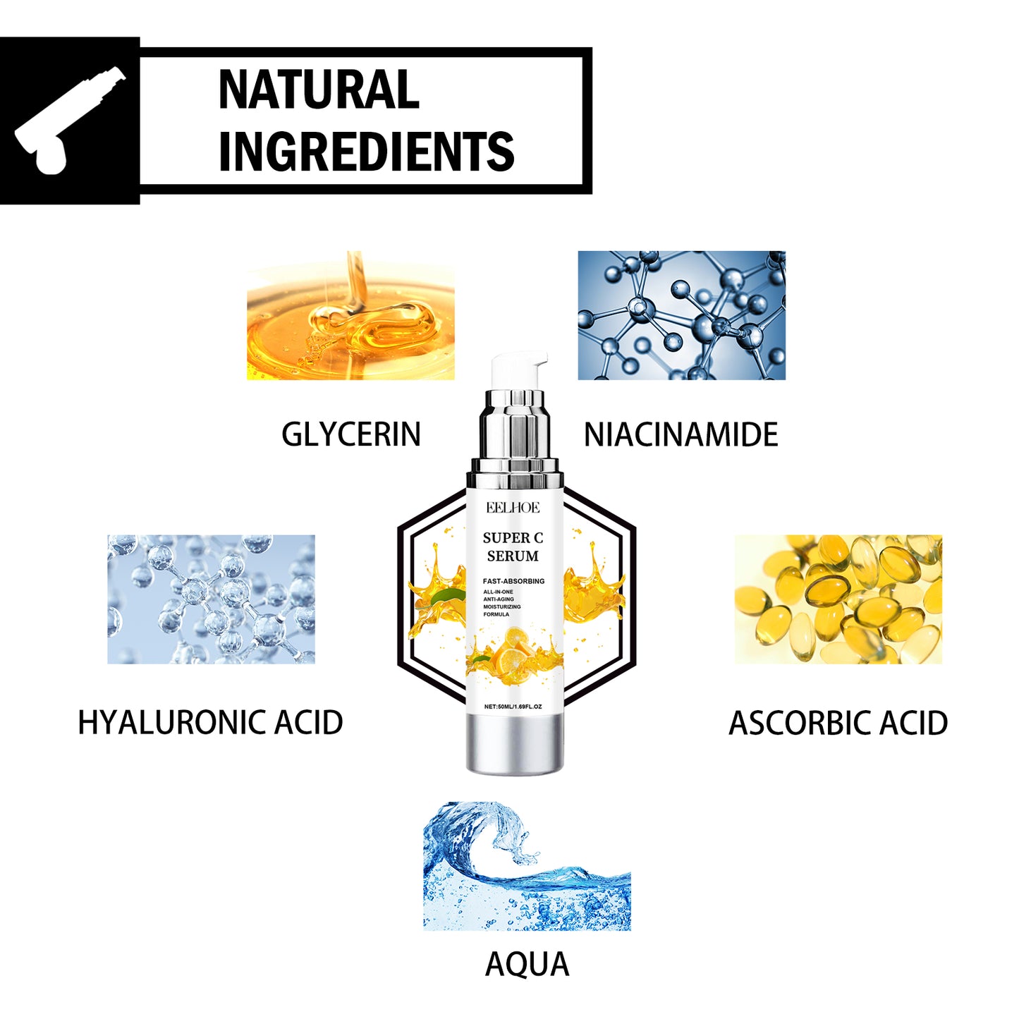 Vitamin C Facial Serum 50ml - Hydrating Anti-Aging Skin Essence