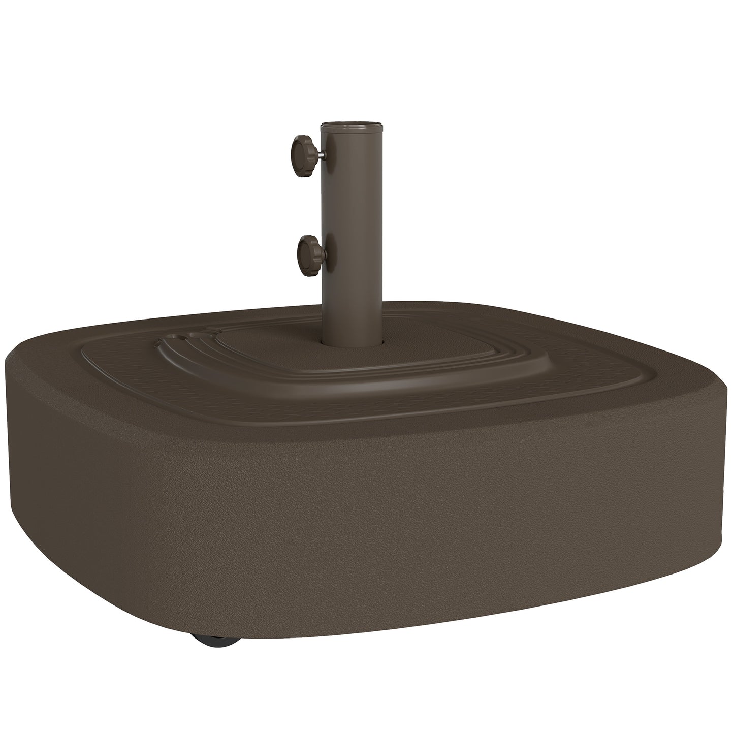 Patio Umbrella Base with Wheels for 1.5" and 1.9" Poles - Brown