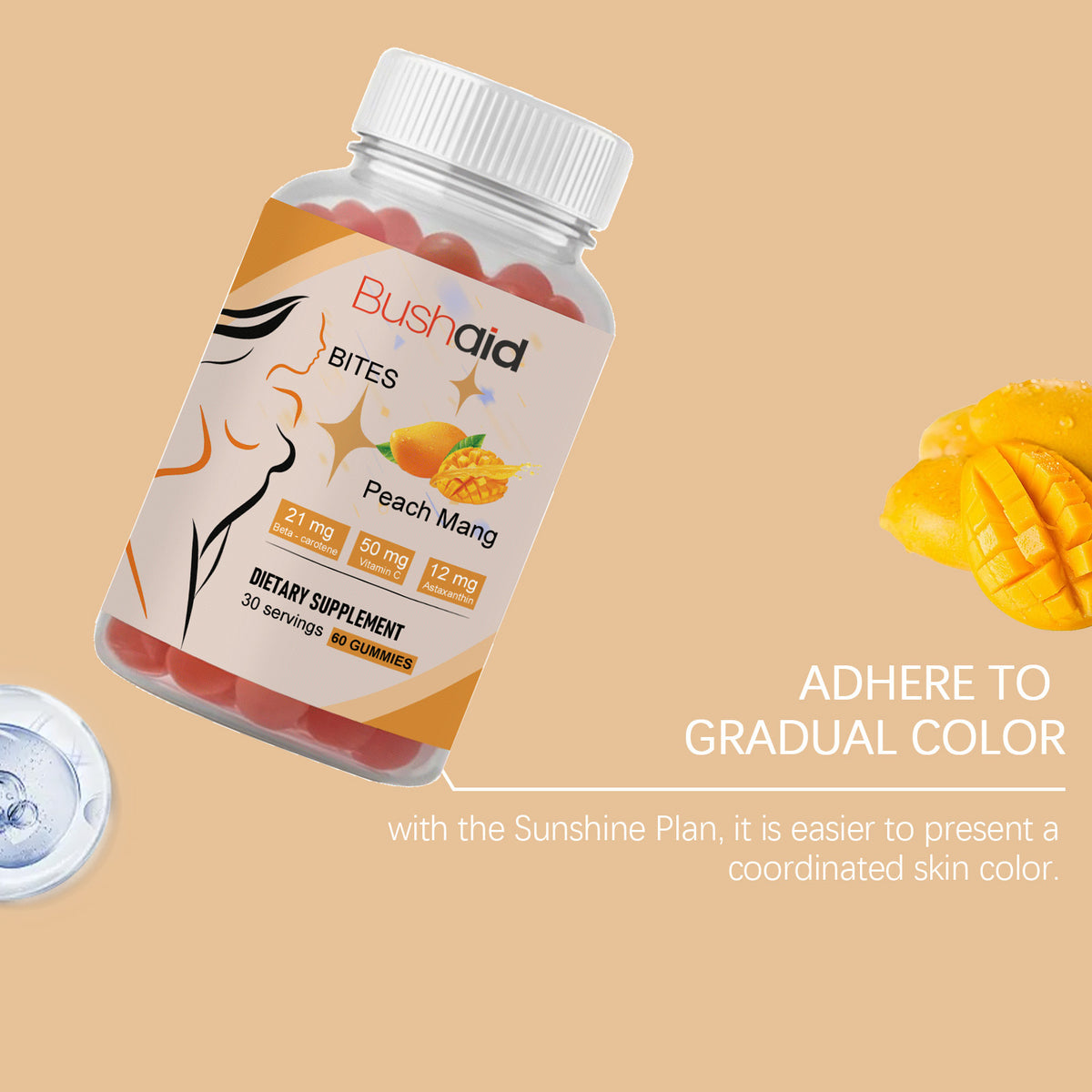 Tanning Gummy Candies - 60 Soft Gummies