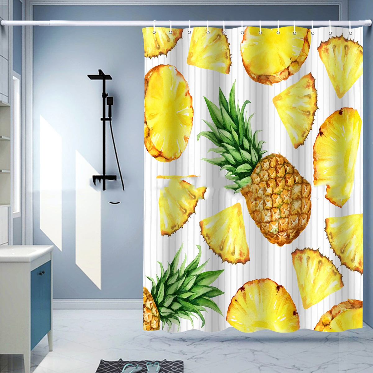 Waterproof Digital Printing Shower Curtain - Punch-Free European Style 183x214cm