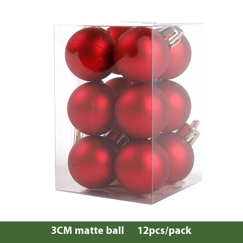 Christmas Decoration Red Ball Set - Electroplated Plastic Ornaments for Tree Atmosphere