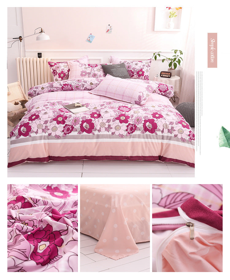 Aloe Cotton Bedding Sheets Set - Four-Piece Bed Linen for Home