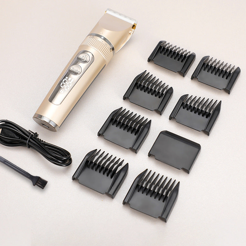 Electric Hair Clipper with LCD Display & Ceramic Blade