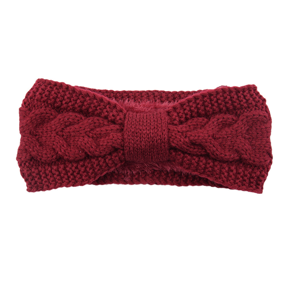 Fleece Knitted Headband Twist Bow – Multiple Colors