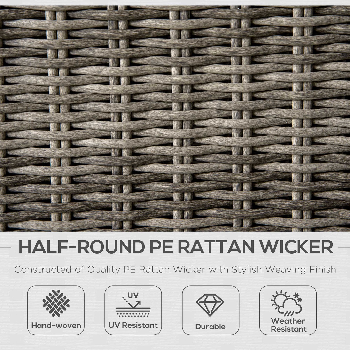 4-Piece Patio Furniture Set with Cushions - Beige Wicker