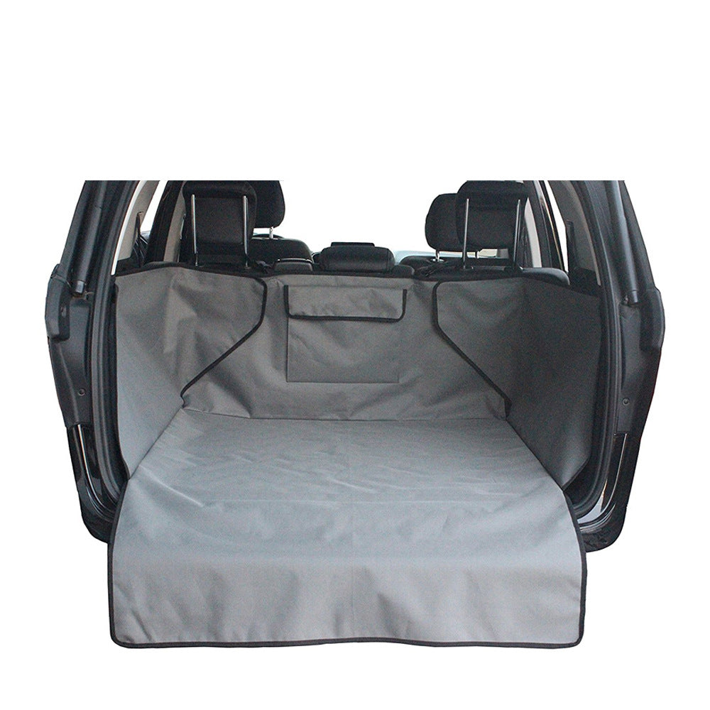 Waterproof Pet Car Trunk Mat - Medium Size, Black & Grey